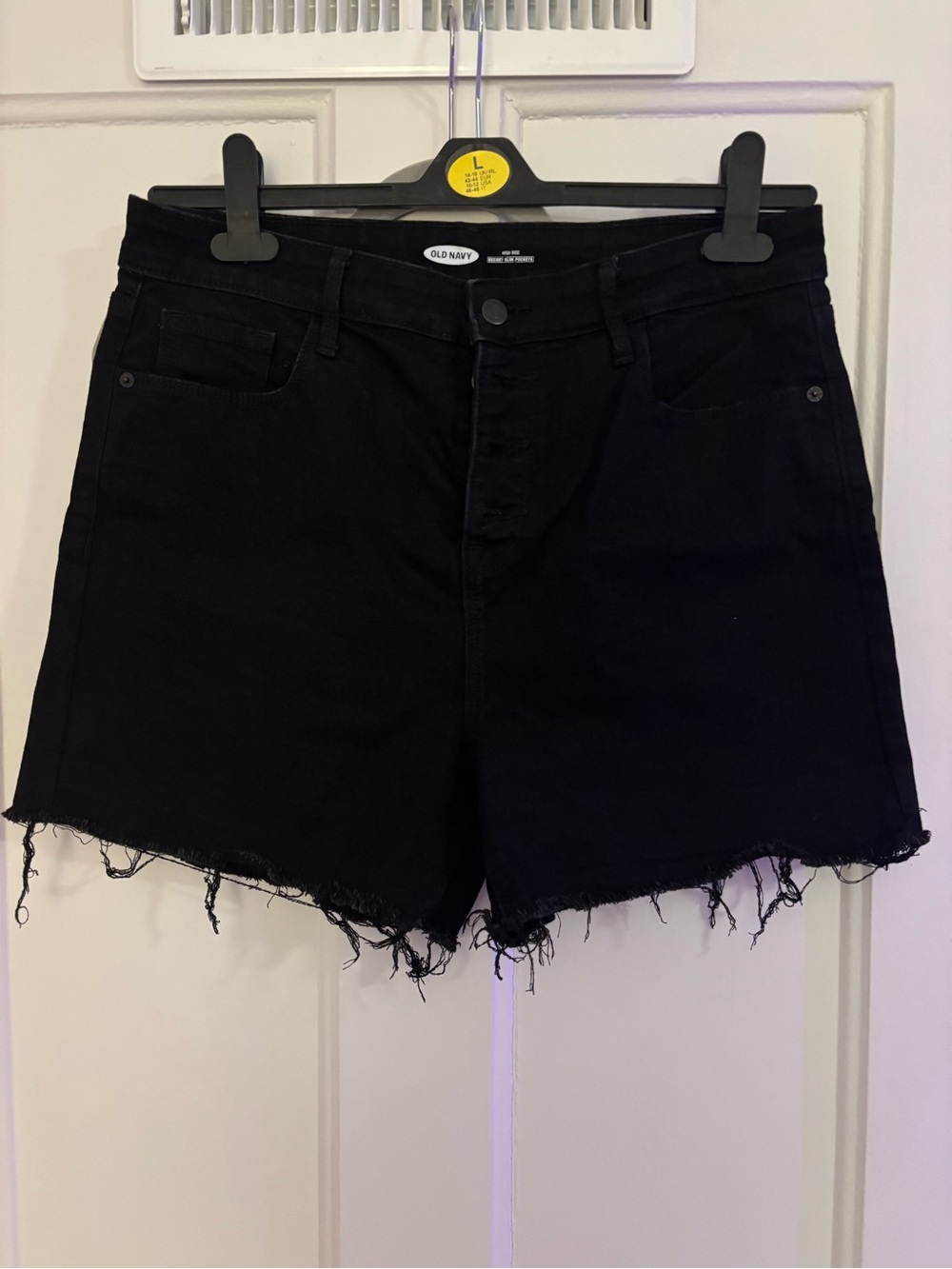 Old Navy Black Frayed Hem Denim Shorts